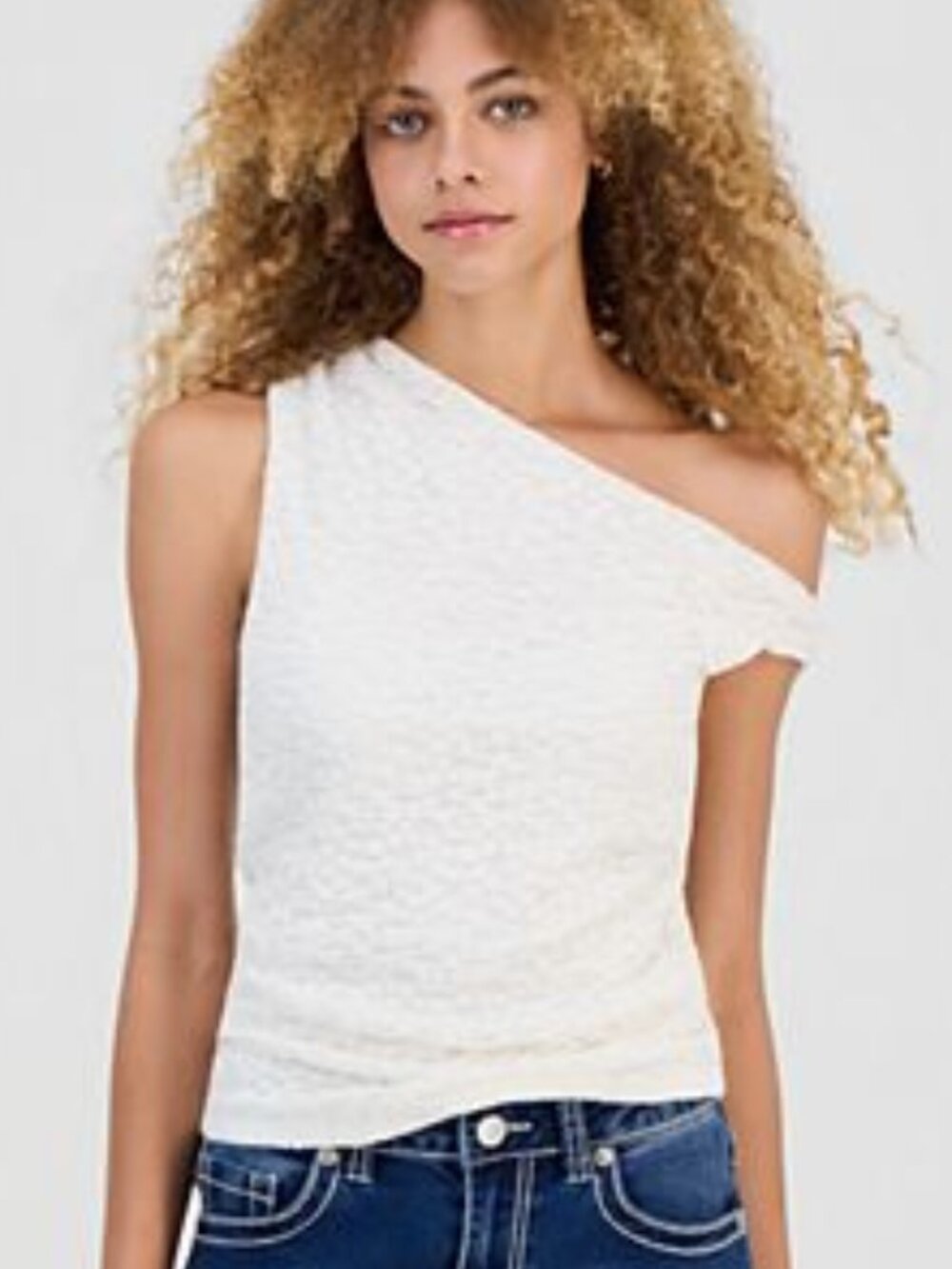 Madden Girl Juniors' Lace Knit Off-The-Shoulder Top